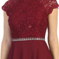 CLEARANCE - Celavie 6394-S Embellished Waist Short Sleeve Dress (Size 2XL)