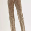 RISEN Tummy Control Mid Rise Straight Leg Corduroy Pants - MOCHA