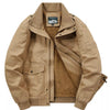 Men's Plus Size Zip Up Jacket with Pockets - Khaki