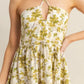 HYFVE Floral Print Halter Neck Tiered Mini Dress - Farnelli