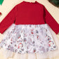 Children's Christmas Snowman Print Tulle Dress - Farnelli