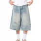 Men's Plus Size Distressed Washed Demin Shorts - Farnelli