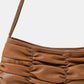 Fame Segmented Pleated Faux Leather Hand Bag - Farnelli
