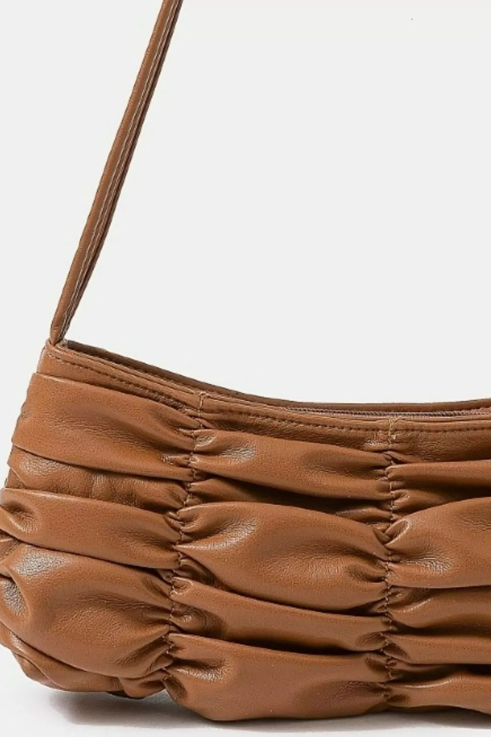 Fame Segmented Pleated Faux Leather Hand Bag - Farnelli