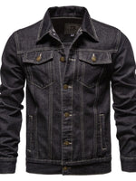 Men's Button Down Long Sleeve Denim Jacket - Farnelli