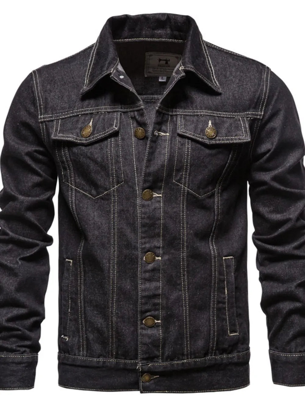 Men's Button Down Long Sleeve Denim Jacket - Farnelli