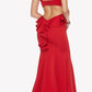 Juliet 645 Fit and Flare Evening Gown Cut Out Back with Ruffles