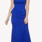 Juliet 645 Fit and Flare Evening Gown Cut Out Back with Ruffles