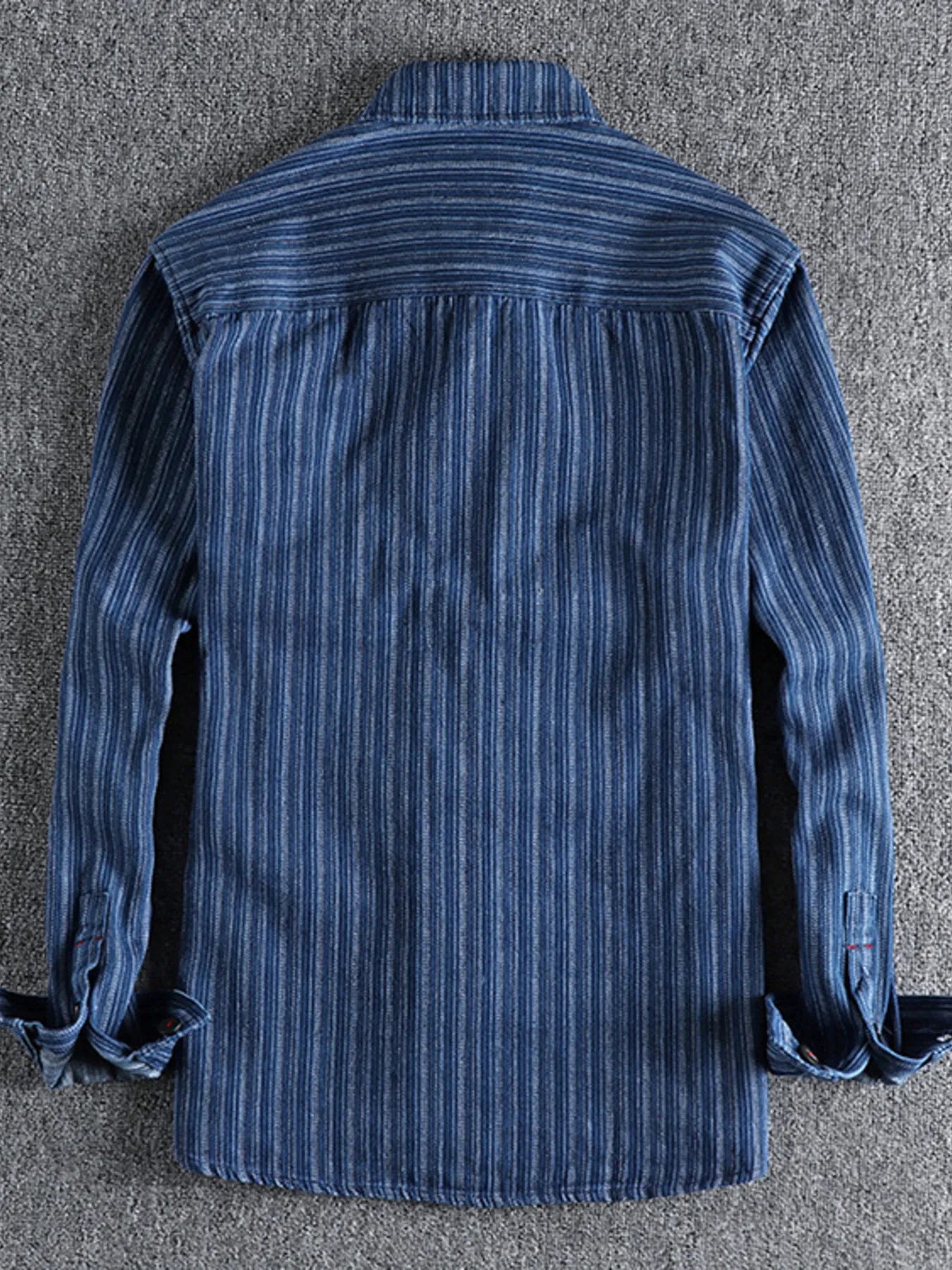 Men's Striped Button Down Denim Shirt - Farnelli
