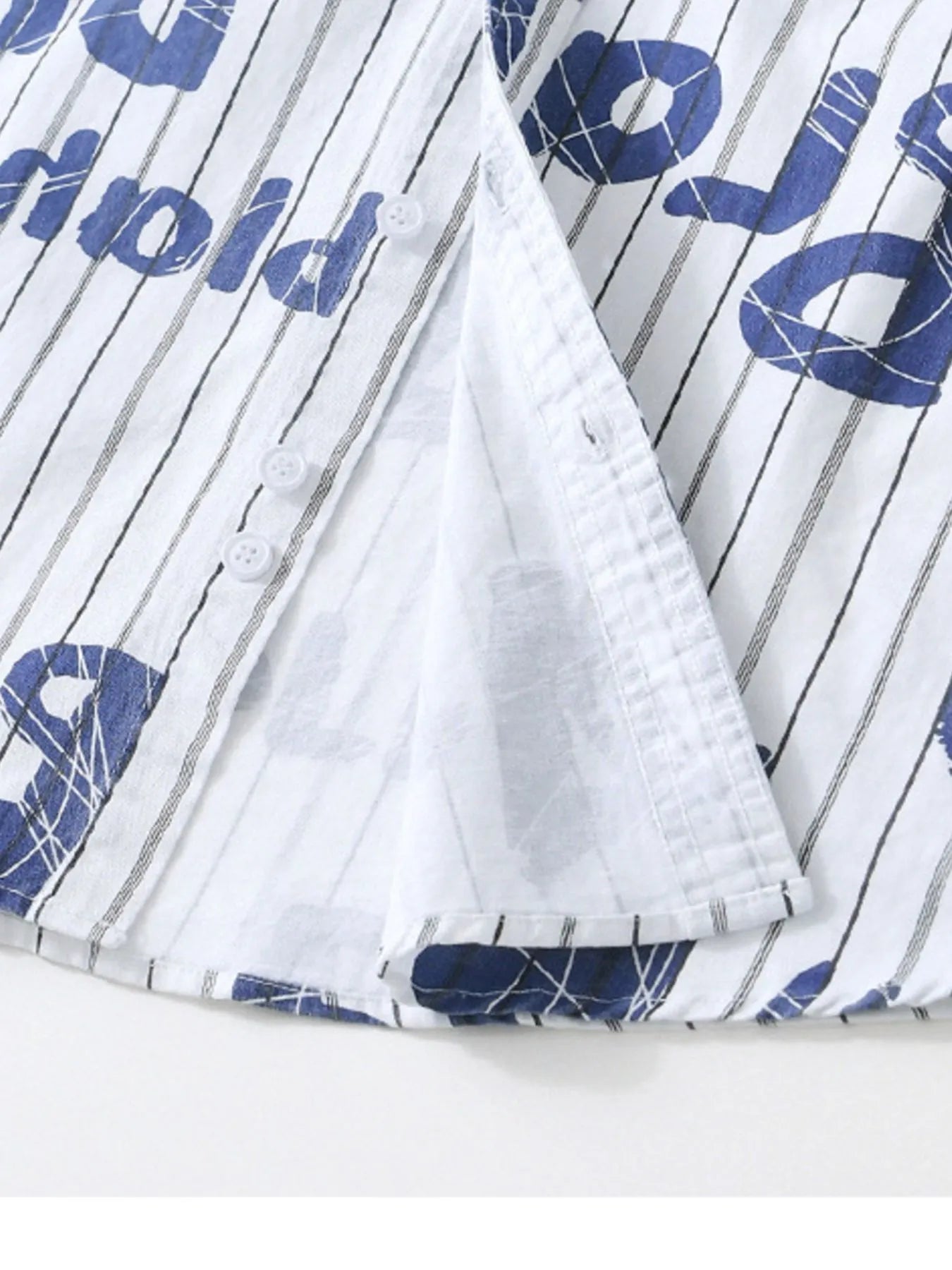 Men's Plus Size Letter Print Striped Short Sleeve Casual Shirt - Farnelli