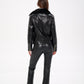 Genuine Mink Fur Embossed Leather Jacket