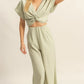 HYFVE Twisted Front Short Sleeve Top and Wide Leg Pants Set - Farnelli