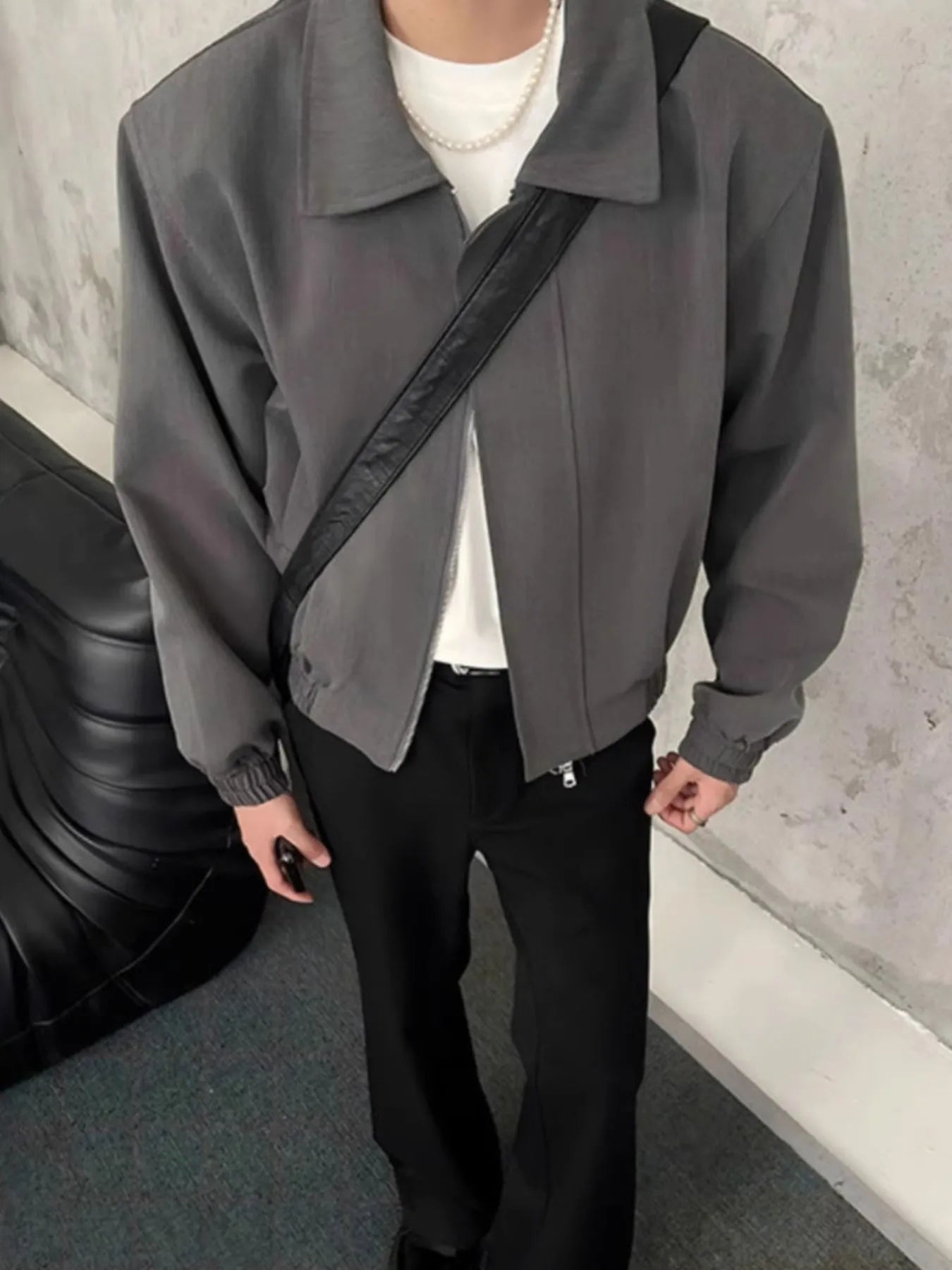 Men's Plus Size Zip Up Long Sleeve Jacket - Farnelli