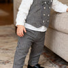 Children's Striped Vest and Pants Suit Set - Dark Gray