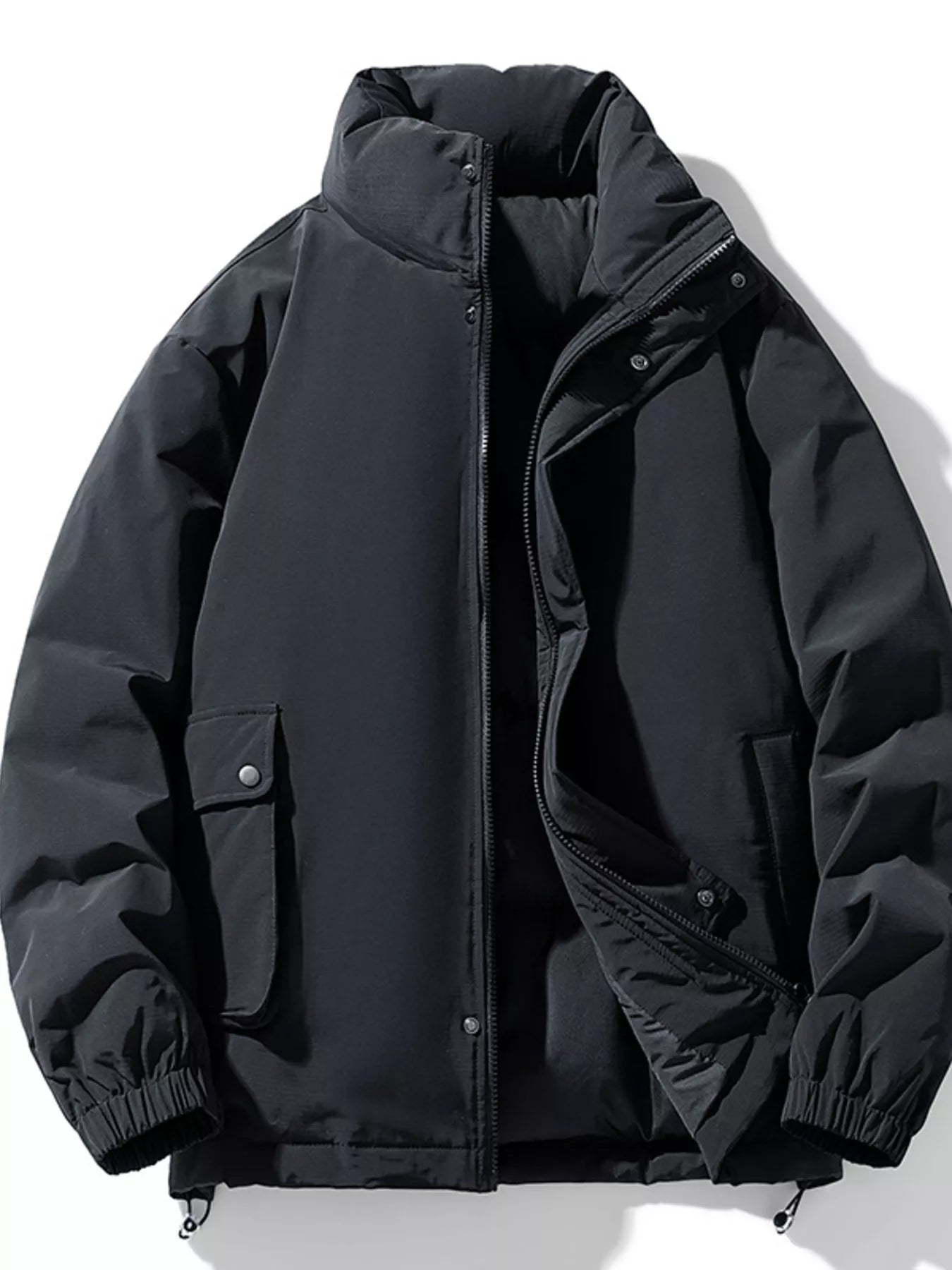 Men's Plus Size Warm Padded Stand Collar Winter Coat - Farnelli