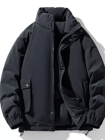 Men's Plus Size Warm Padded Stand Collar Winter Coat - Farnelli