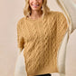 BiBi Cable Knit With Hacci Combo Sweater With Uneven Hem Detail - Farnelli