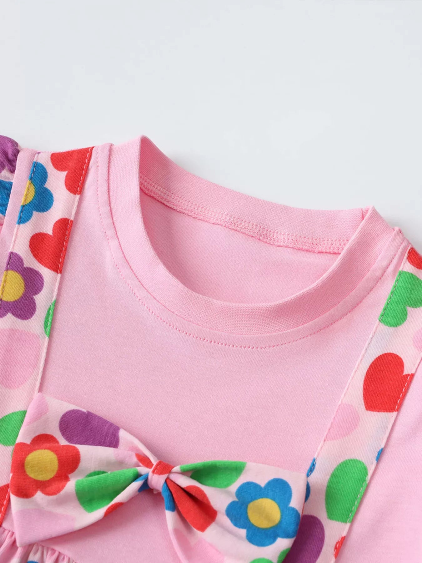 Children's Ruffled Printed Long Sleeve Dress - Farnelli