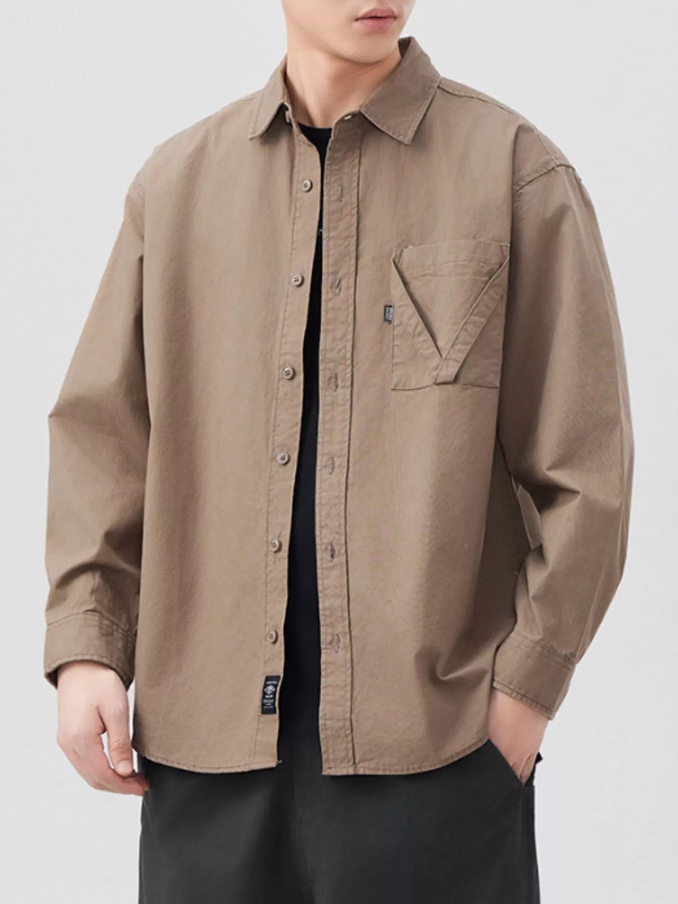 Men's Plus Size Button Up Long Sleeve Shirt - Farnelli