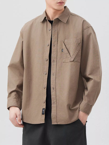 Men's Plus Size Button Up Long Sleeve Shirt - Farnelli