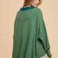 Annie Wear Waffle-Knit Mineral Washed Button Down Shirt - Farnelli