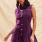 SO ME Button Down Sleeveless Collared Game Day Mini Dress - Farnelli