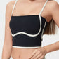 Millennia Contrast Trim Square Neck Active Cami with Detachable Chest Pads - Farnelli
