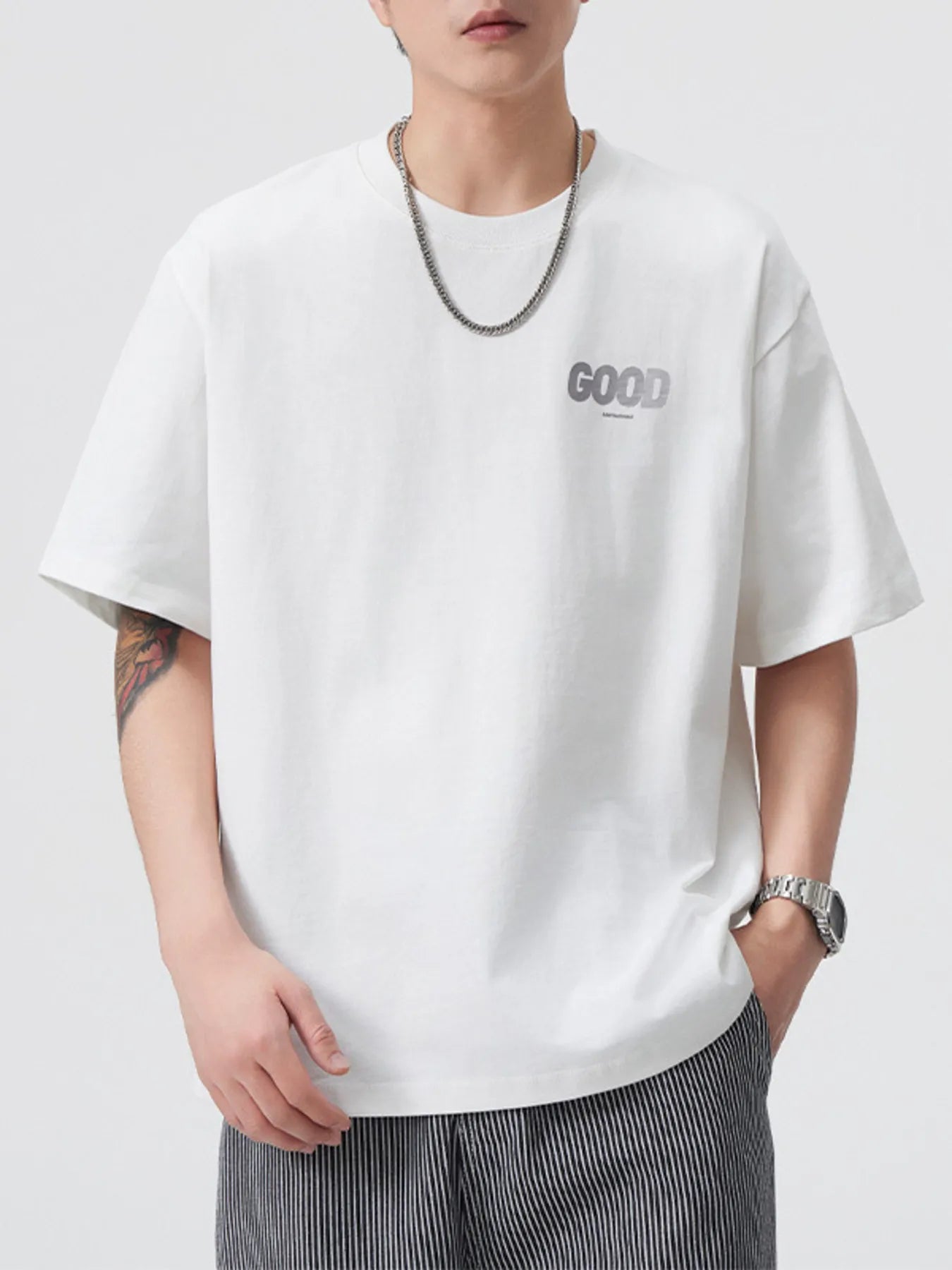 Men's Plus Size Round Neck Short Sleeve T-Shirt - Farnelli