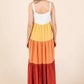 Mittoshop Color Block Tiered Pull-On Maxi Dress - Farnelli