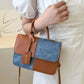 Two-Tone PU Leather Crossbody Bag - Farnelli