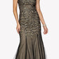 Juliet 656 Sleeveless Appliqued Mermaid Gown Godets and Train