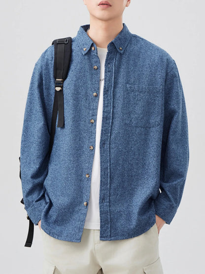 Men's Plus Size Button Up Long Sleeve Shirt - Farnelli