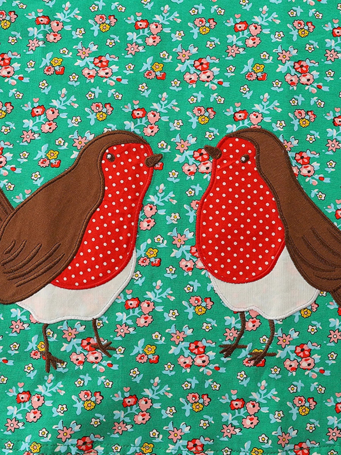 Children's Floral Print Bird Long Sleeve Dress - Farnelli