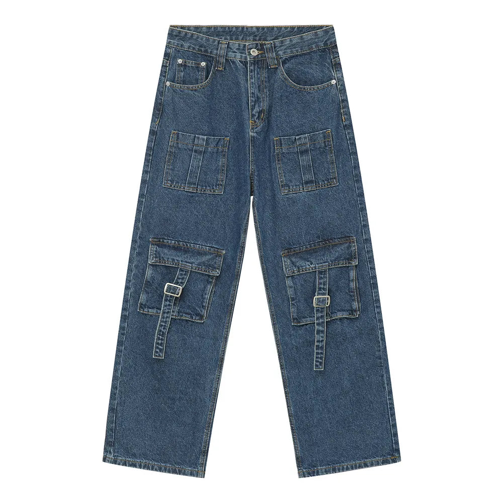 Mid Rise Men's Jeans with Cargo Pockets - Farnelli