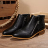 Block Heels Ankle Boots - Black