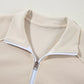 Drop Shoulder Zip Up Jacket and Drawstring Pants Active 2pcs Set - Farnelli