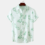 Men's Plus Size Printed Short Sleeve Casual Shirt - Farnelli