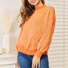 Basic Bae Round Neck Dropped Shoulder Sweatshirt - Caramel