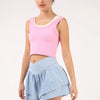 VERY J V-Shaped High Waist Layered Active Shorts - Sky