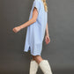 Umgee Peace Plaid Applique Short Sleeve Mini Dress - Farnelli