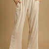 Umgee Drawstring Wide Leg Pants - Cream
