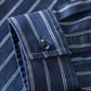 Men's Plus Size Striped Button Up Long Sleeve Shirt - Farnelli