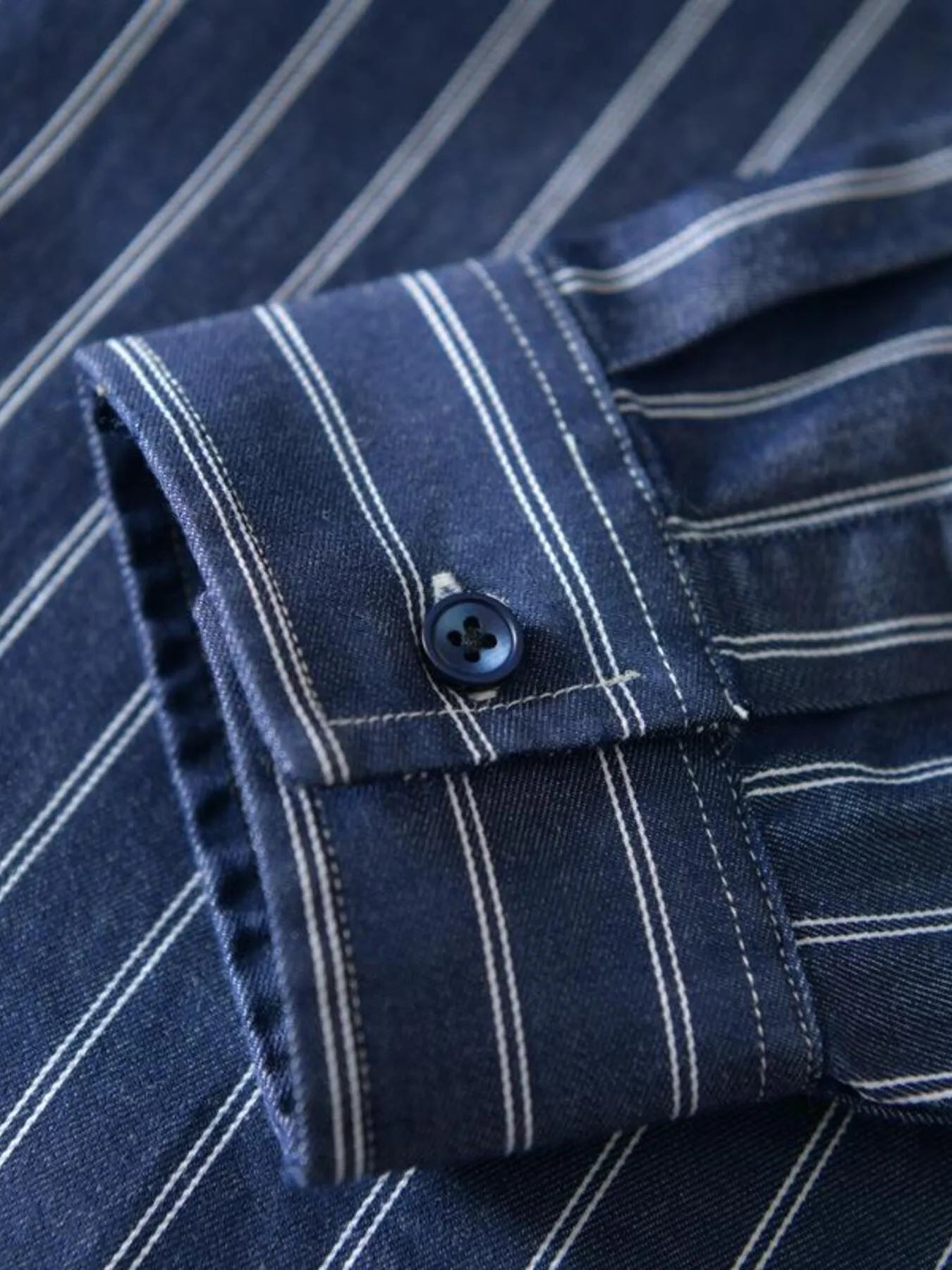 Men's Plus Size Striped Button Up Long Sleeve Shirt - Farnelli