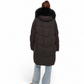 Nellie Genuine Fur Trim Down Fill Coat in Black