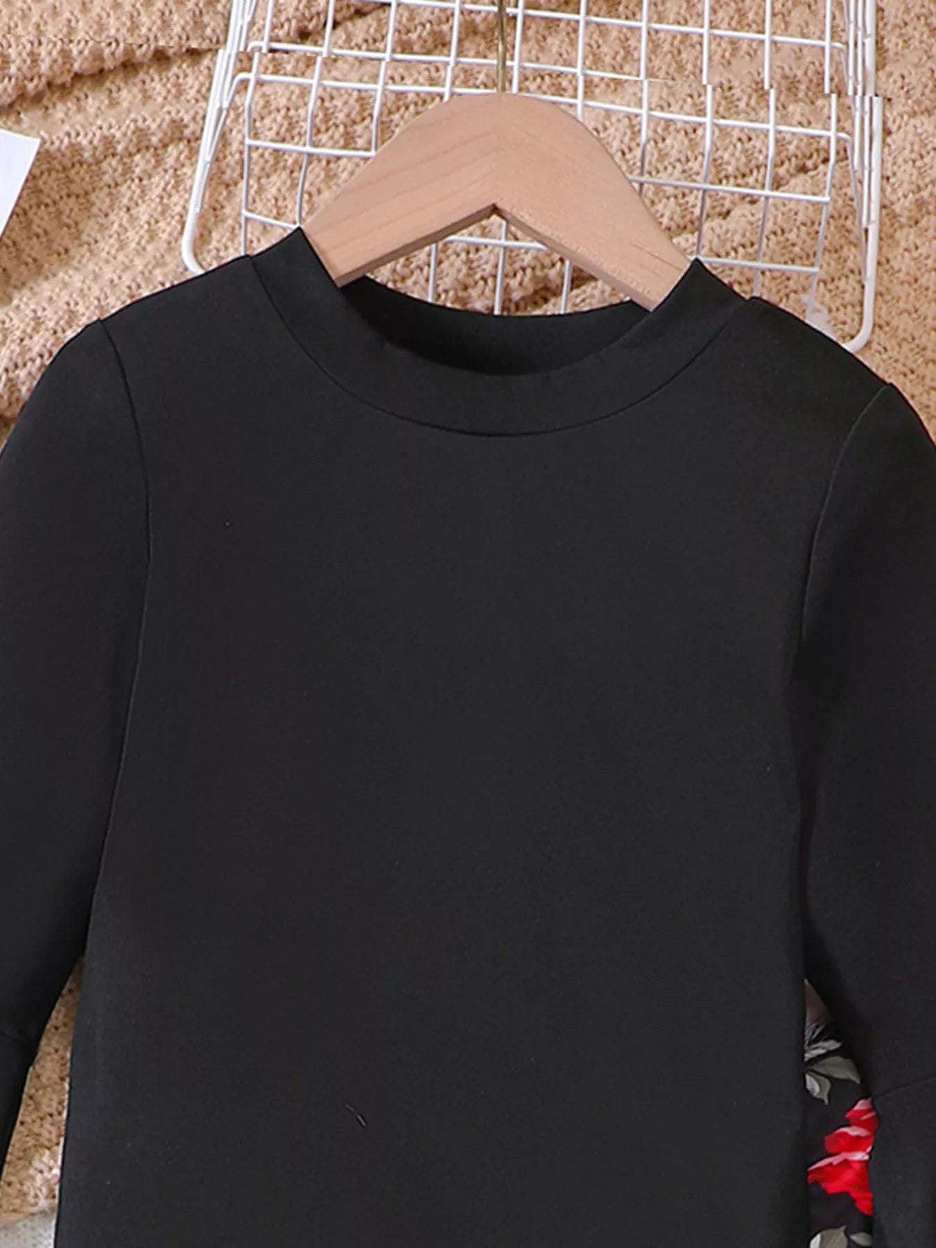 Children's Solid Top & Floral Flare Pants Set - Farnelli