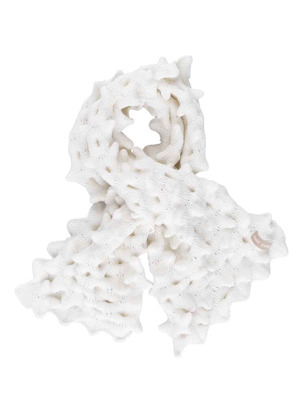 Ivory Saint James USA ALVEOLE Fancy Knit Scarf with textured alveole knit pattern