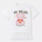 Children's Bear Graphic Short Sleeve Sweatshirt Dress - Farnelli