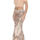 Juliet 663 Off-Shoulder Crop Top Two-Piece Long Dress