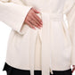 Astoria Midi Cashmere Wool Blend Coat in Ivory