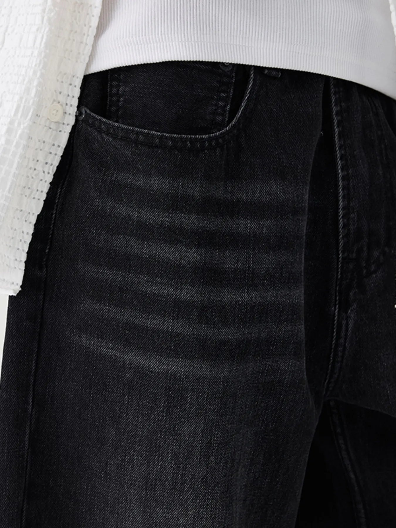 Men's Wide Leg Wash Jeans - Farnelli